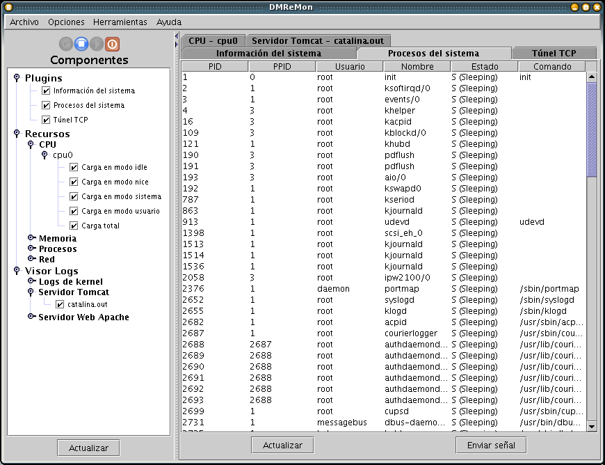 DMReMon: Plugin "Procesos del sistema"