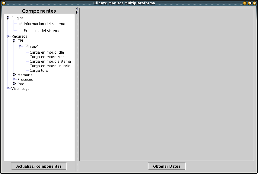 DMReMonClient: Seleccin de los componentes a visualizar